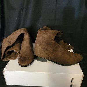 Olive Green Over-the-Knee Pull-On Boots